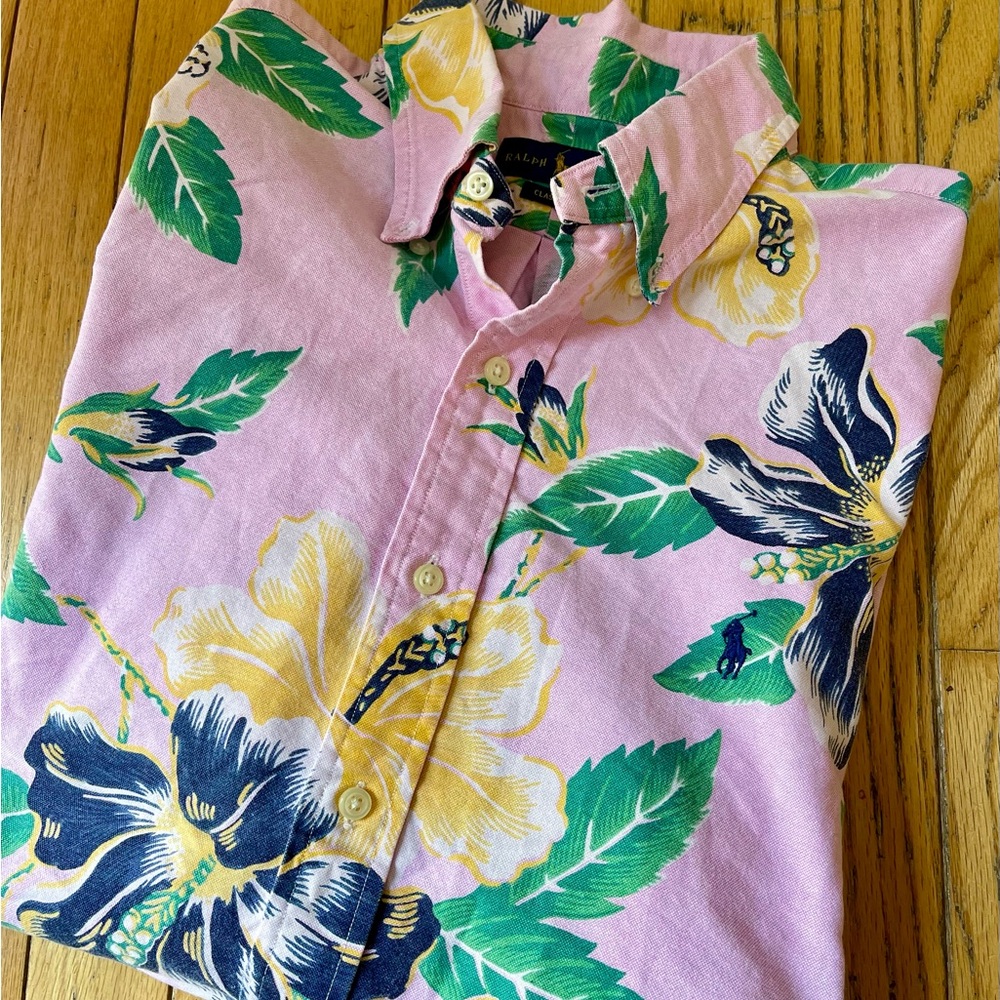 Men’s Ralph Lauren Classic Fit Size L Hawaiian short sleeve button down shirt